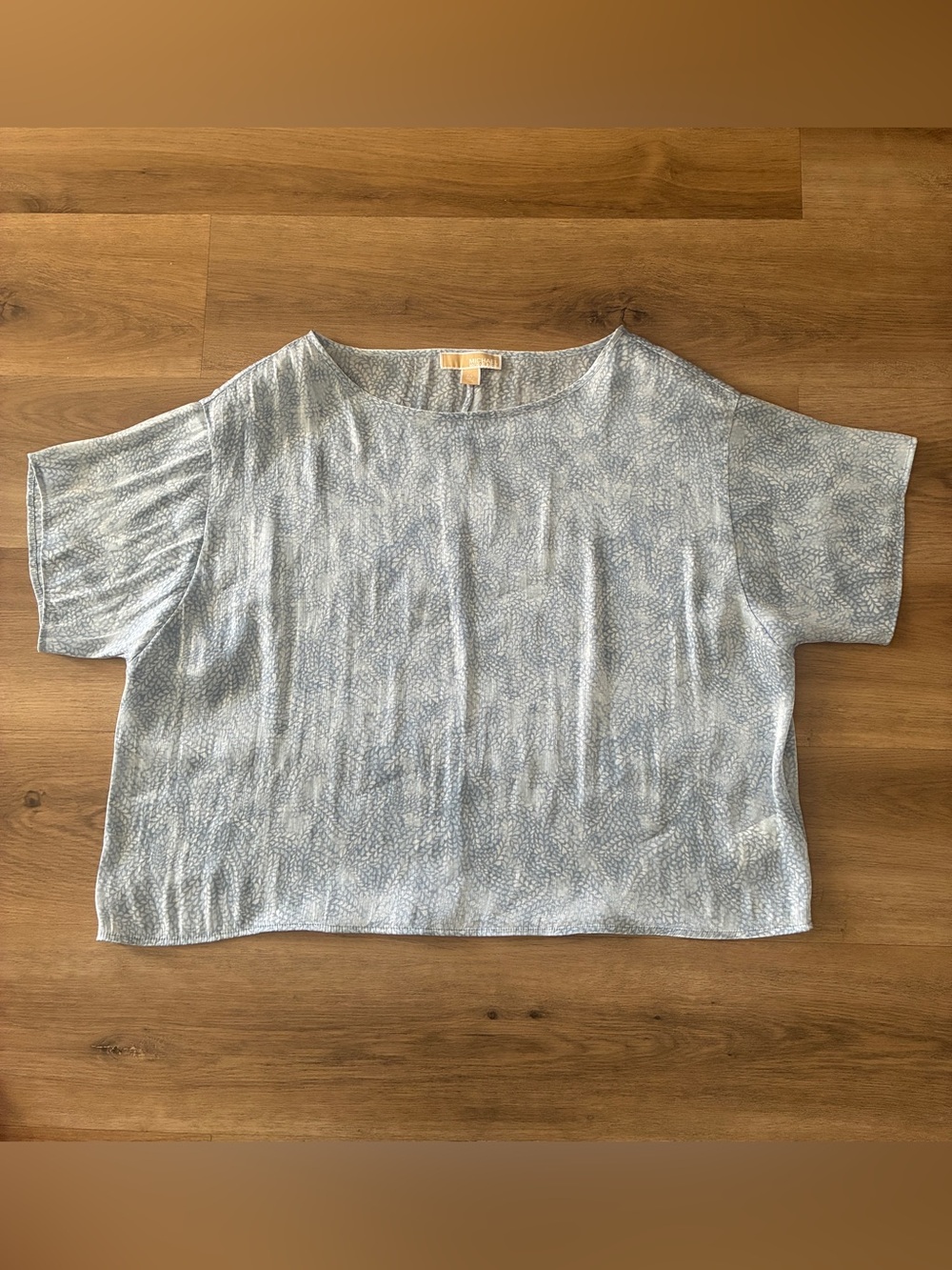 MICHAEL Michael Kors Blue Leaf Print Dolman Sleeve Blouse Petite Large